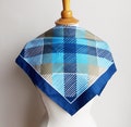 Vintage checkered scarf in blue and green.