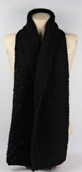 Scarf wool - Handmade Knitted Scarf - Black wool scarf - Special gift Unisex scarf - Wool Scarf knitted  Made in Italy