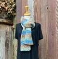 Hand Knit Long Scarf, Useful Gift Ideas for Coworker, Handmade Sustainable Gifts, One Size Fits All, Unisex One of a Kind Soft Warm Scarf