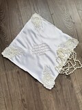 Repurposed Handkerchief made from wedding gown for Stacy Taylor