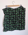 Cannabis weed print bandana / marijuana leaf green black cotton scarf hanky / 420 friendly smoker boho hippie novelty gift casual distressed