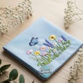 2 Style Custom Butterfly and Flower Hand Embroidered Handkerchiefs Personalized Linen Floral Embroidered Wedding Gifts Hankie For Bridesmaid