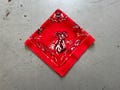 50s Ideal bandana, vintage 1955 Ideal shirt company good hunting washfast colors red selvedge animal handkerchief, made in USA, 18 inches