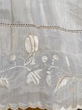 Antique embroidered silk hand done wedding hanky/doily 1800s fine example