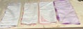 Four Vintage Irish Linen  Handkerchiefs 3 White, 1 Purple w/Colorful Crochet Edges, Dainty  Grandmacore Hankies, Cottagecore 11” square
