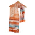 Personalize hand painted silk scarf. Custom name, date, initial scarf. Fall leaves long scarf. Autumn design shawl. Unique teacher gift idea
