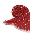 Christmas Red Scarf Lightweight Fringe Scarf Gift Retro Mid Century Modern Sparkles Design Accessories