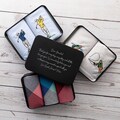 Father’s Day Personalised Handkerchief Gift Set – Custom Engraved Tin with Golf, Fishing or Plaid Hanky – Gift for Dad or Grandpa