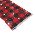 Christmas Plaid Red Scarf Lightweight Fringe Scarf Gift Retro Mid Century Modern Atomic Design Accessories