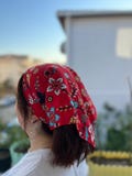 Floral Cotton Bandana: Boho Head Scarf, Festival Hair Accessory