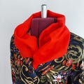 Vintage Vermilion Red Silk Scarf: Opera Length, Gift Boxed
