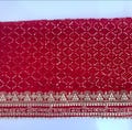 Red Bridal Dupatta: Golden Zari Border, Hindu Wedding Veil