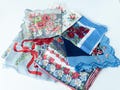 Vintage Handkerchiefs in Pink and Red Florals, Lot of 6
