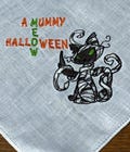 Vintage HALLOWEEN Black Cat Mummy Hankie, Handkerchief*#83