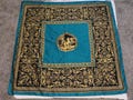 Vintage 1970's Turquoise & Gold Horse Chariot Over-Sized Scarf