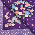 Japanese Vintage Furoshiki Purple Cotton Wrapping Cloth - Cherry Blossom Circle Design 19 x 19 inches I Free Shipping 35USD+ (Auto in Cart)