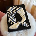 100% Silk Scarf, black and cream with gold polka dots, 53x53cm square silk scarf – neck scarf, hair wrap or bag accessory, Gift for Her