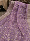 Lavender Organza Dupatta /Stole /Wrap, Free Shipping in US
