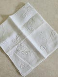 Butterfly White Hankie 12 Inch