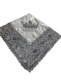 White Church Lap Scarf with White and Silver Sequins Lace Trim First Lady Lap Scarf White & Silver Lace Trim Lap Cover  Ready to Ship As I