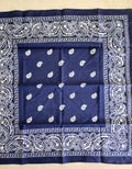 Navy Blue Paisely Print Bandana 22 Inch