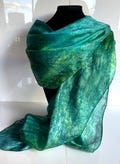 Handpainted pure silk square scarf - Eire