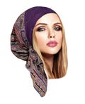 Purple cashmere headscarf non slip head cover for women tichel pre tied bandana chemo cap olive green gray handmade ShariRose