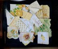 14 Vintage Yellow Sunflower Handkerchiefs, Large Instant Collection, Lot Yellow Hankies, 70s Vibe, 70s Yellow & Green Retro Hanky Collection