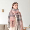 Oversized Winter Scarf Shawl - Thick Soft Winter Warm Wrap with Tassels for Women