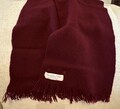 Classic Maroon Wool Christian Dior Scarf with Dior Makeup Bag