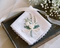 Embroidered Wedding Handkerchief – Custom Floral Hankie for Bride, Bridal Gift, Personalized with Name & Date, Gift for Bride