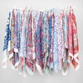 Set of 25 - Floral Block Printed Bandana, Handmade Organic Lightweight Scarf, Boho Hair/Neck Wrap, Sustainable Fashion Gift For Men & Women