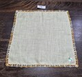 Vintage Pure LINEN Handkerchief Hankie 12" with Delicate Crochet Edging, Yellow Color