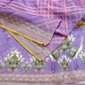 Women Indian Vintage Dupatta Purple Long Stole Pure silk Printed Dupatta Veil Scarves soft Boho Wrap Dressmaking Floral Design