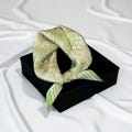 Green Floral 100% Silk Scarf – 53x53cm silk botanical vintage square scarf for neck, hair, headscarf or elegant bag accessory, Gift for Her