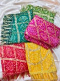 Jaipuri Silk Bandhej Dupatta – Traditional Bandhani Chinon Scarf, Indian Wedding Shawl, Bridesmaid Gift, Soft Party Wear Wrap, Wholesale Lot