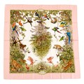 Hermes Silk Scarf Carre 90 "Equateur" Pink Silk Scarf