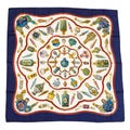 Hermes Silk Scarf Carre 90 "Qu'Importe Le Flacon" Blue Silk Scarf