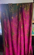 Elaborate genuine Indian Dupatta, in fuschia/cerise, purple/dark green, embellished with copper sequins & bead work measuring 182cm x 99cm