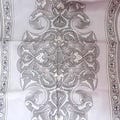 Oscar de la Renta Silk Scarf Gray and White Floral Design 53 Inch Length Designer Scarf or Sash
