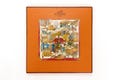 Mint! Hermes Silk Scarf Carre 90 "Automobile" Red Silk Scarf