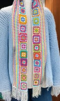 hand knitted scarf pattern crochet patched scarf pattern grandmother patchwork warm scarf