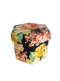 Hankies & Vintage Floral Box Hexagon Storage Gift Box with Vintage Handkerchief Lot Floral Storage Box Handkerchief Box