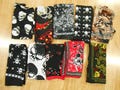 Lot of 10 SKULLS BLACK Cotton Biker Bandana's Hair Scarf Kerchief Handkerchief 20"