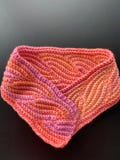 Snap-on soft wool short scarf. Neck warmer. Mini stylish scarf. Crocheted scarflette.