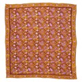 Large 39" Hand Dyed Batik Bandana, 100% Soft Cotton, Dusky fern, Red, Peach, Orange, Yellow, XL, Big, Oversized Wild Rag, Grande Extra Large