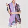 Cashmere-like Chinese Empress Tassel Scarf, Empress Fu, Print of watercolor painting, women fashion scarf, Gift for her