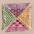 Set of 4 hand printed bandana,Neckkerchief,Handkerchief,Necktie made with natural colours gift item