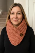 Hand Knitted Cowl Neck Scarf - One Size Fits Most