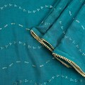 Indian Vintage Green Dupatta Long Stole Pure Silk Hand Embroidered Scarves Veil Scarf Wrap Hippie Boho Zardozi/ Dabka